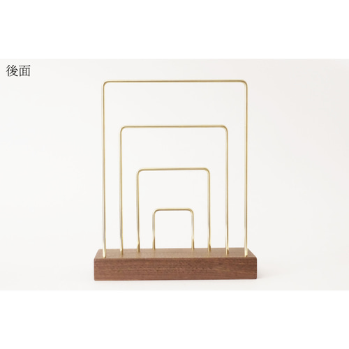真鍮とウォールナットのレタースタンド No14 メモスタンド・カード