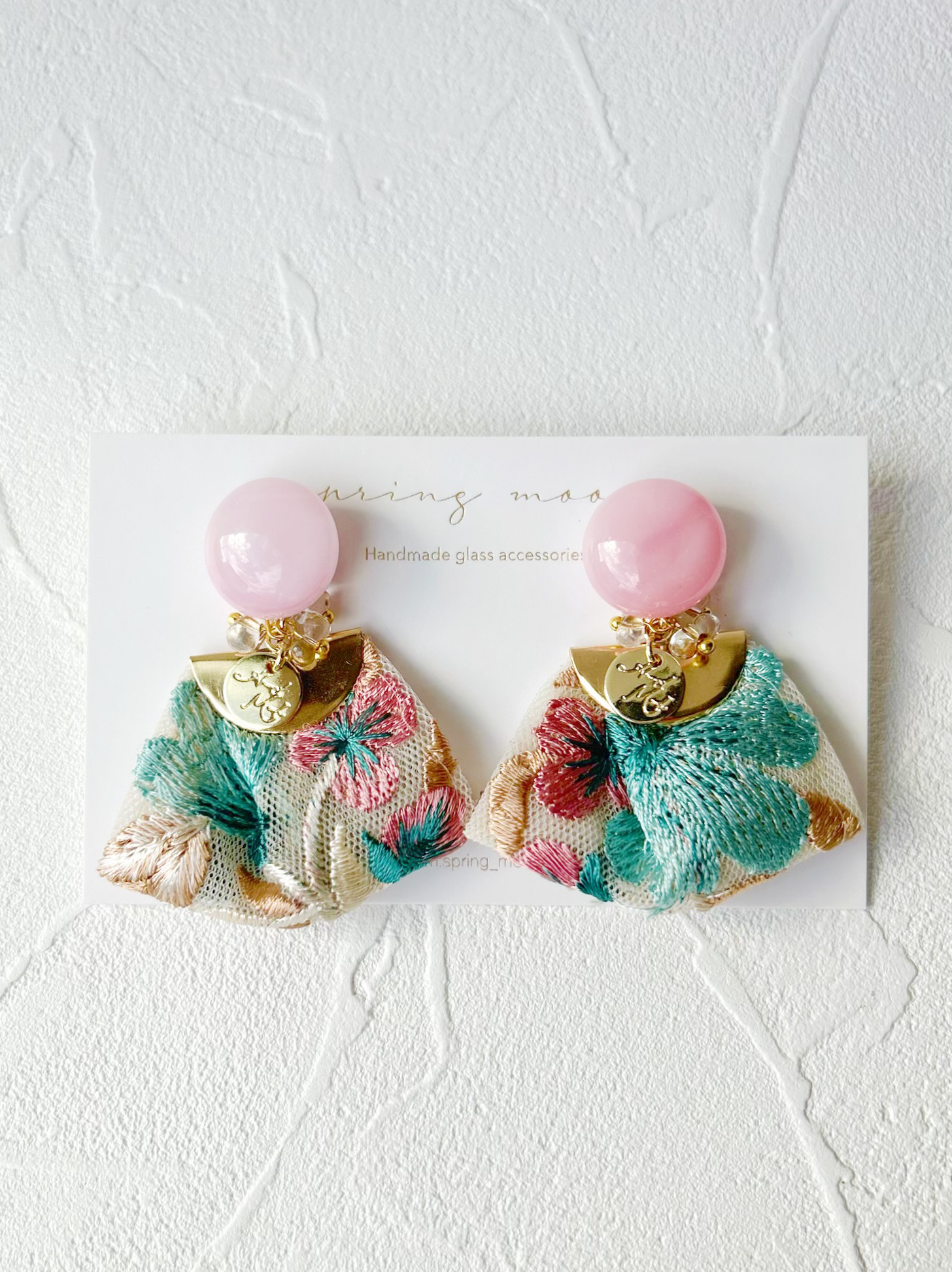 2wayインド刺繍タッセルガラスピアス-primrose-