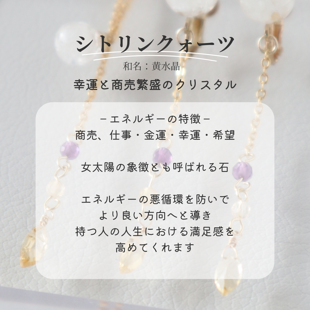 Creema春の福袋2024　幸せを呼ぶネックレス＆ピアスorイヤリング　2点セット　ガーネット　アメジスト　シトリン