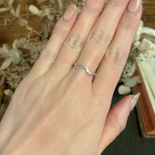 silver シルバーリング 槌目 刻印あり 艶消し マットな質感 silver ring 3mm マット /シルバー/リング/指輪/槌目/マット