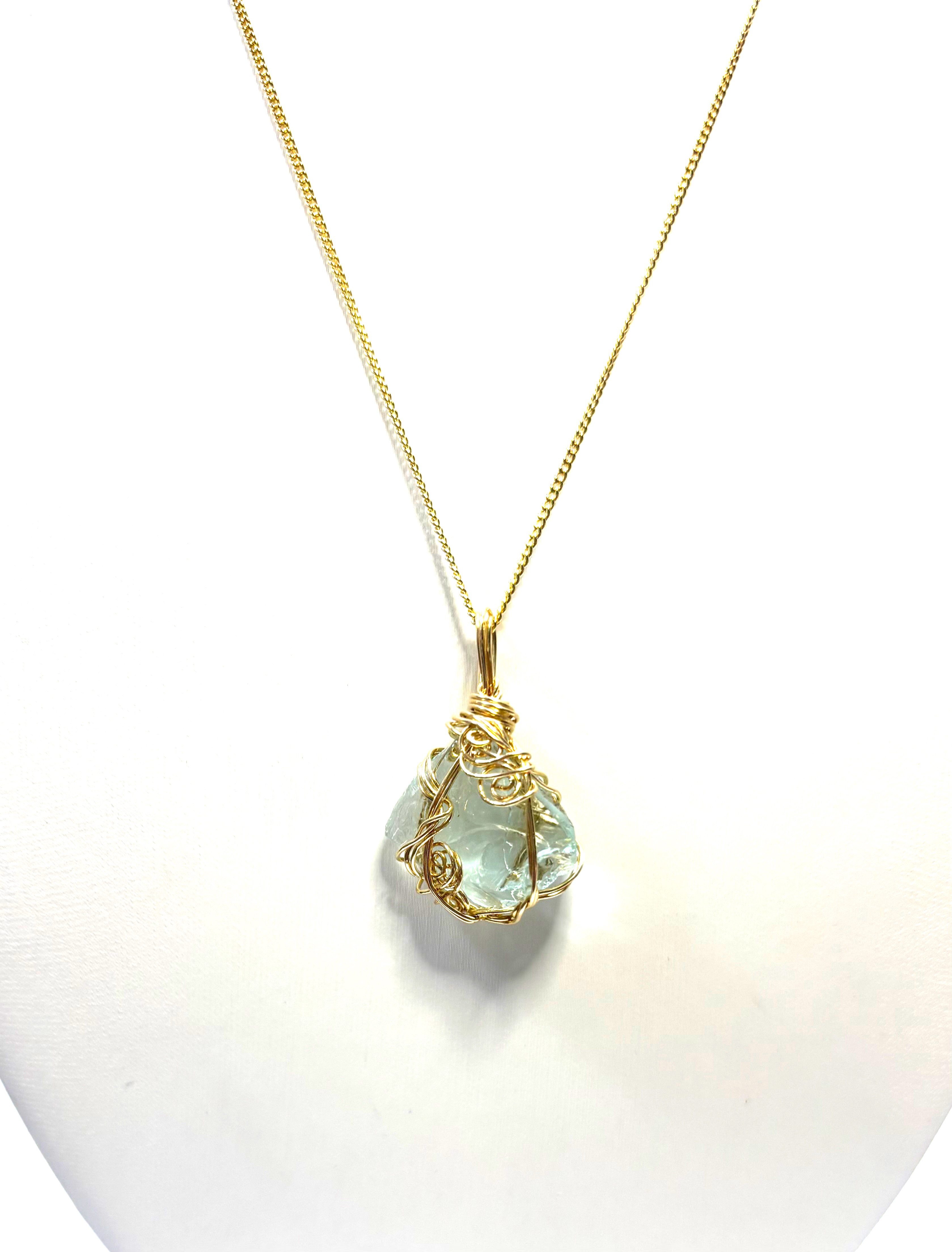 アンダラクリスタル シアンエンジェル 14kgfペンダント（レターパックライト送料無料）