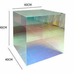 レインボー プリズム調 キューブ型サイドテーブル オーロラ アクリル 北欧 おしゃれ かわいい インテリア ch-558 9枚目の画像