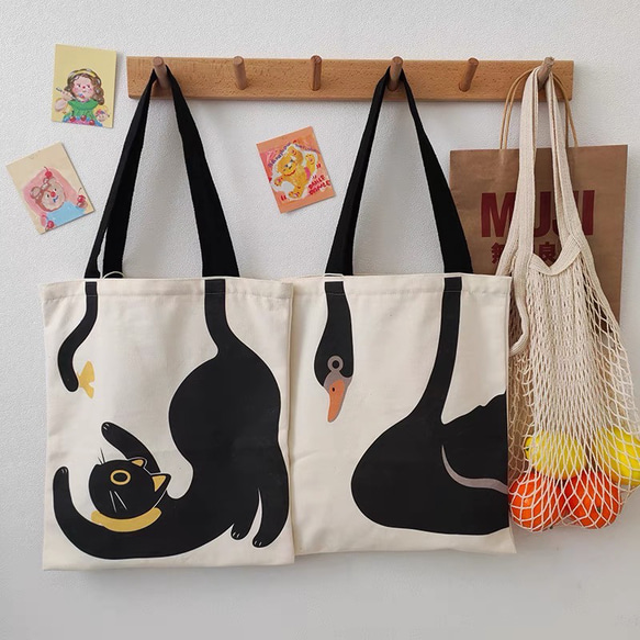 帆布トートバッグ 猫はピアニスト-YOUKOUHOME ONLINE SHOP