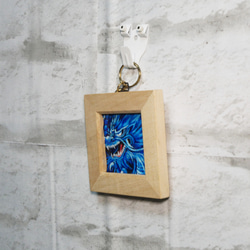 【青い龍】プリント絵画キーホルダー 5枚目の画像
