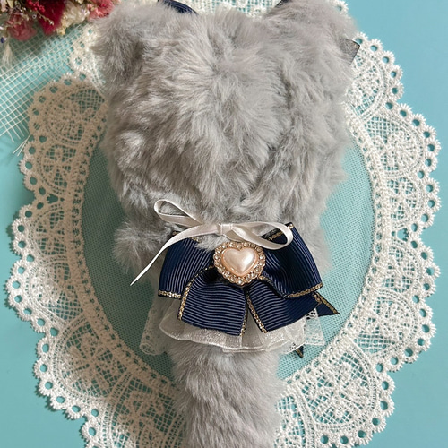 ぬいぐるみ 着ぐるみ ぬい服 10cm グレー ネイビー 猫耳 ぬいぐるみ