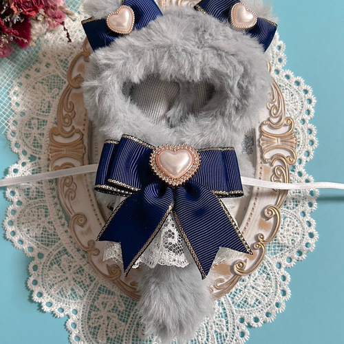 ぬいぐるみ 着ぐるみ ぬい服 10cm グレー ネイビー 猫耳 ぬいぐるみ