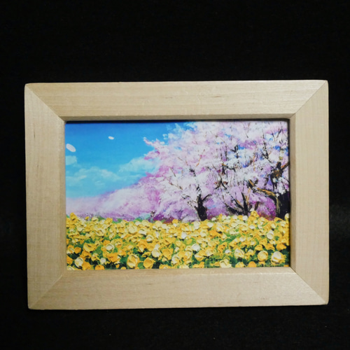 風景画「天空の花畑・芝桜編」油彩画 F6/額付き | fukeiart 桜