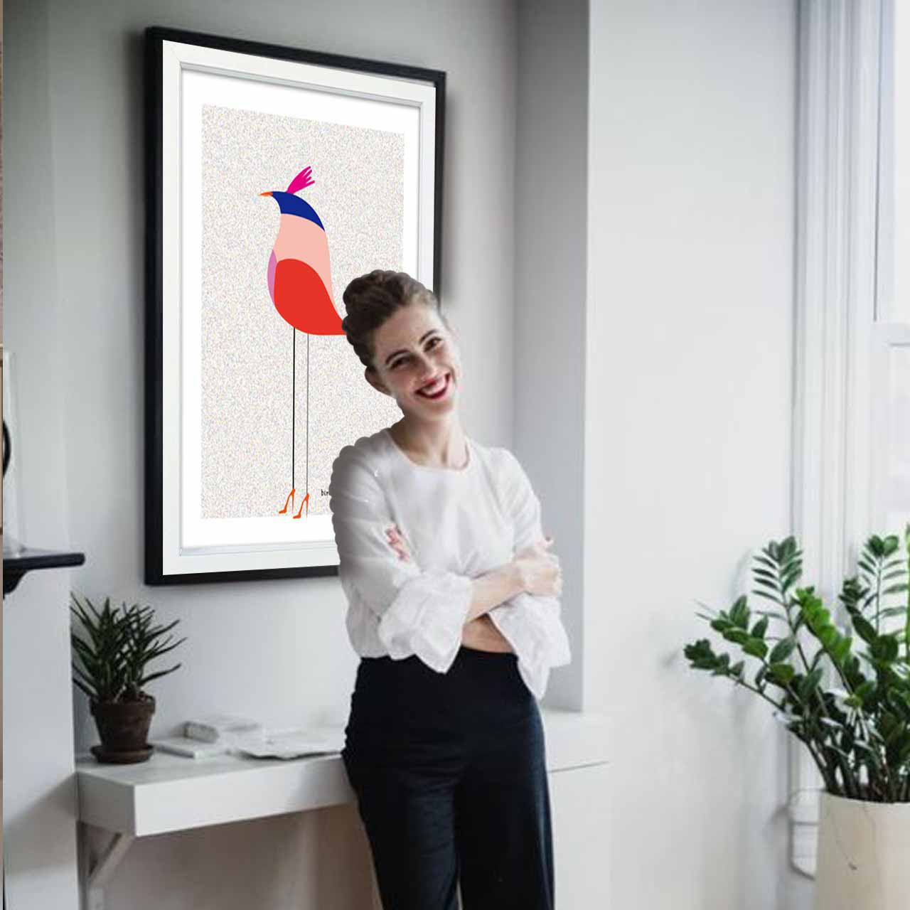 Modern Bird　イラスト　ポスター　A4 A3 A2 A1　アート  　アートポスター　sei検索　2578