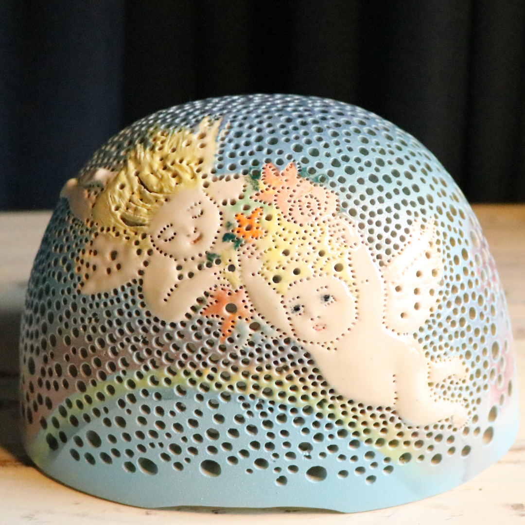 【新品未使用】柴田陶器 陶製インテリアランプスタンド 藍色 新品未使用】柴田陶器 陶製インテリアランプスタンド 藍色