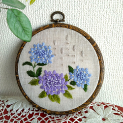 刺繡フレーム タペストリー 初夏の花 紫陽花 その他インテリア雑貨