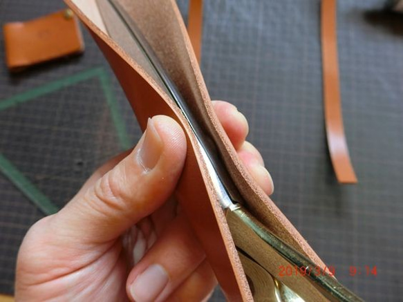 カスタムレザーシース　本革製裁ち鋏カバー　ダミー対応 8枚目の画像