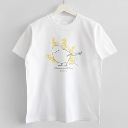 Tシャツ（Mimosa with Bird / シマエナガ） 2枚目の画像