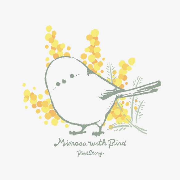 Tシャツ（Mimosa with Bird / シマエナガ） 3枚目の画像