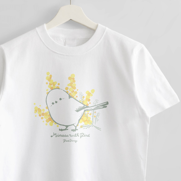 Tシャツ（Mimosa with Bird / シマエナガ） 1枚目の画像