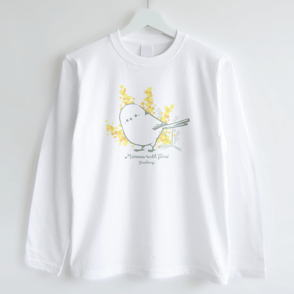 長袖Tシャツ（Mimosa with Bird / シマエナガ） 2枚目の画像