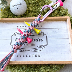 パラコード✶ゴルフティーホルダー✶ノーマルタイプ✶ピンク☓ベビー