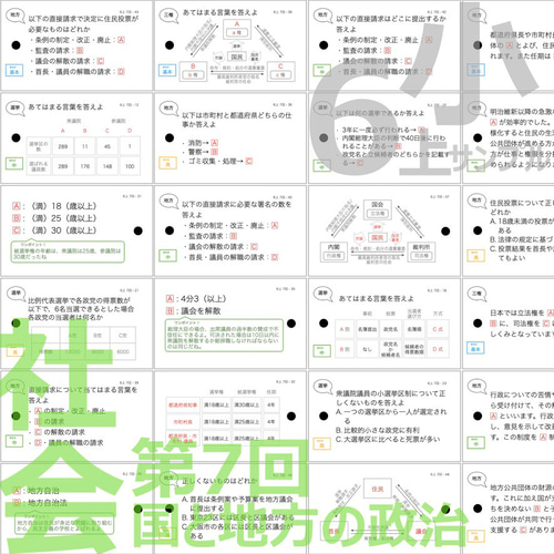中学受験 暗記カード【6年上 社会・理科 1-8回】組分けテスト対策 予習 