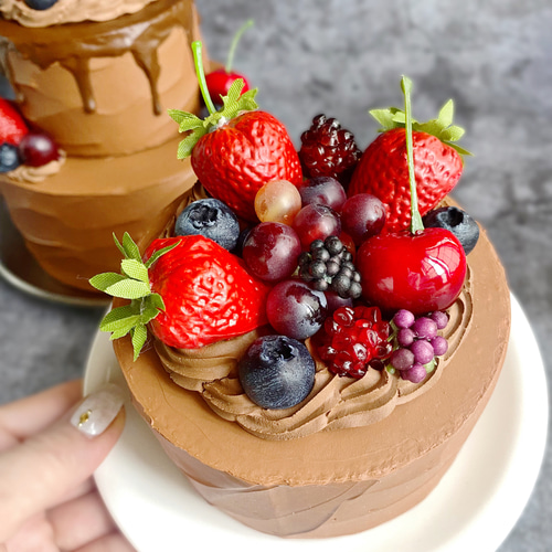 実物大 リアルサイズの真っ赤な苺チョコレートデコレーションケーキ