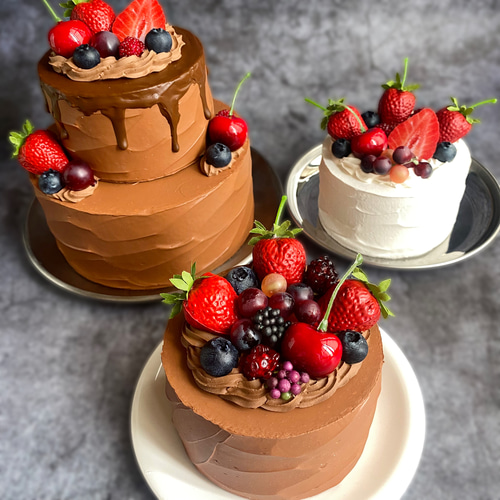 【約12センチ】食品サンプル チョコレートケーキ ホール フェイクスイーツ 実物大 リアルサイズの真っ赤な苺チョコレートデコレーションケーキ