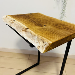サイドテーブル　ソファテーブル　桑の木　コーヒーテーブル　レジン 9枚目の画像
