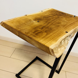 サイドテーブル　ソファテーブル　桑の木　コーヒーテーブル　レジン 8枚目の画像