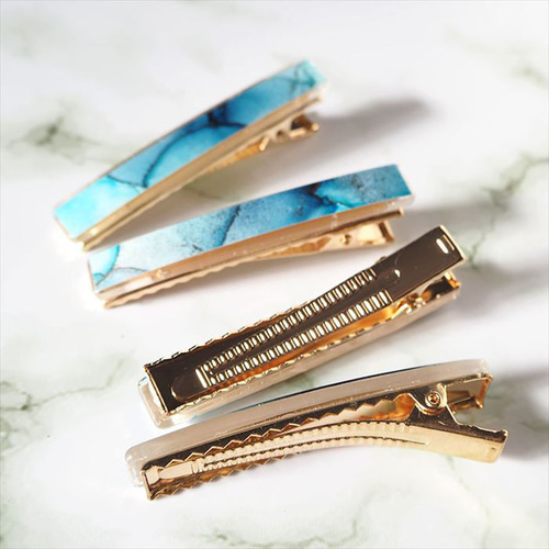 ◇アルコールインクアート◇ヘアバレッタNO,4 バレッタ un-ticktack  