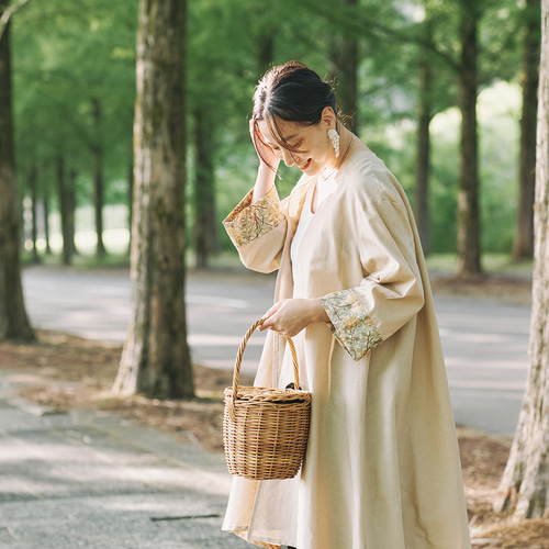 軽く羽織れる リネンコットン ロングカーディガン 紫外線 冷房対策にも