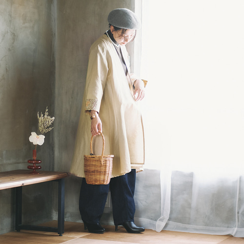 軽く羽織れる リネンコットン ロングカーディガン 紫外線 冷房対策にも