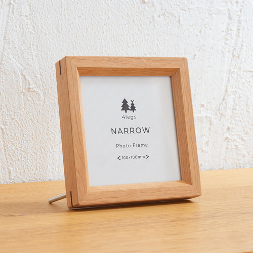NARROWフレーム 正方形 10×10cm チェリー 卓上・壁掛け兼用