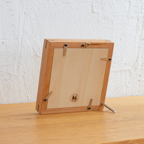 NARROWフレーム 正方形 10×10cm チェリー 卓上・壁掛け兼用 フォト