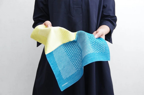 『播州織』コットン100%のやさしい肌触り　[ハンカチ] itsumo handkerchief -STRIPE- 5枚目の画像