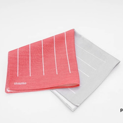 『播州織』コットン100%のやさしい肌触り　[ハンカチ] itsumo handkerchief -STRIPE- 1枚目の画像