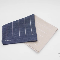 『播州織』コットン100%のやさしい肌触り　[ハンカチ] itsumo handkerchief -STRIPE- 1枚目の画像