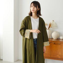 軽く羽織れる 秋にも リネンコットン ロングカーディガン 紫外線 冷房