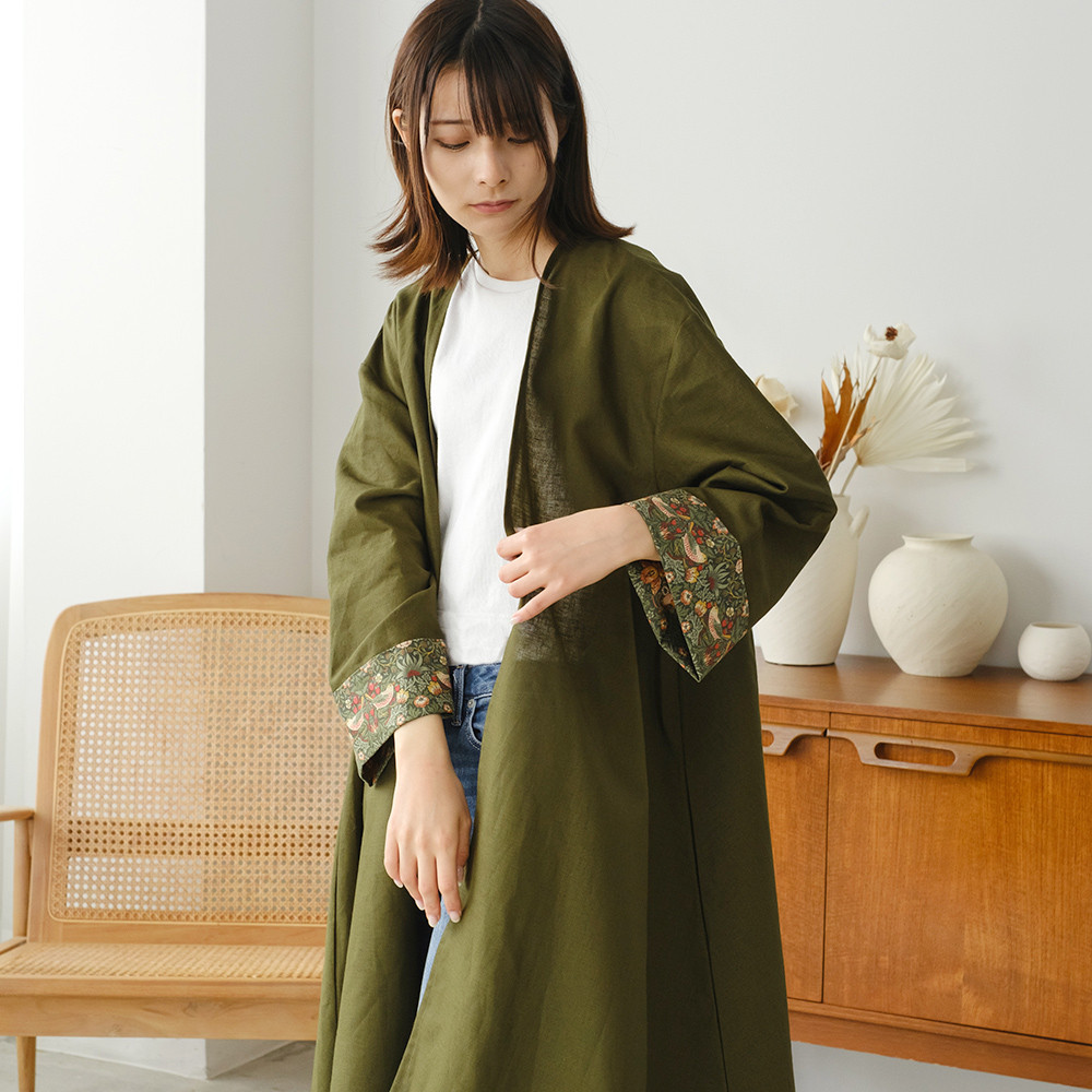 Roam Lotus 長袖 ROUROU 薄緑 ロングカーディガン
