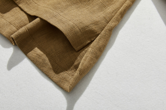 天然紋理棉麻襯衫，灰褐色 240312-2 第8張的照片