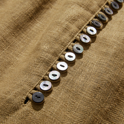 天然紋理棉麻襯衫，灰褐色 240312-2 第5張的照片