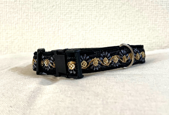 インド刺繍　首輪　犬　猫　インド刺繍リボン 2枚目の画像