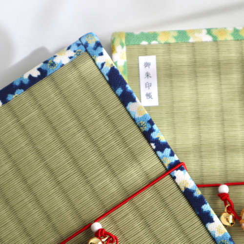 畳 御朱印帳 / 桜咲く - 黄緑 (鞠バンド付き) 桜 花 その他雑貨