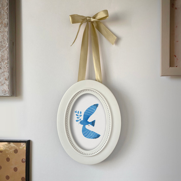 しあわせあつめ・とり オーバル額 9枚目の画像