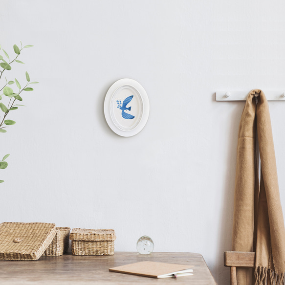 しあわせあつめ・とり オーバル額 5枚目の画像