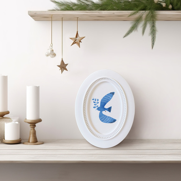 しあわせあつめ・とり オーバル額 3枚目の画像