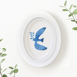 しあわせあつめ・とり オーバル額 4枚目の画像