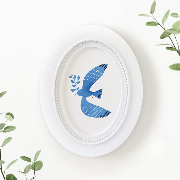 しあわせあつめ・とり オーバル額 4枚目の画像