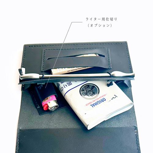 ダークグリーン レザー タバコケース シャグポーチ シャグポーチ シャグ レザー ケース 本革 収納 バック 刻葉 手