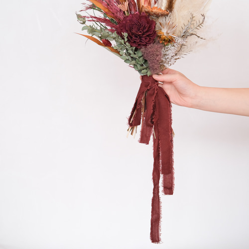 ✨ブライダルブーケ✨ドライフラワー　和装 送料無料・ドライフラワー風ブライダルブーケA】 秋冬の結婚式や二次会