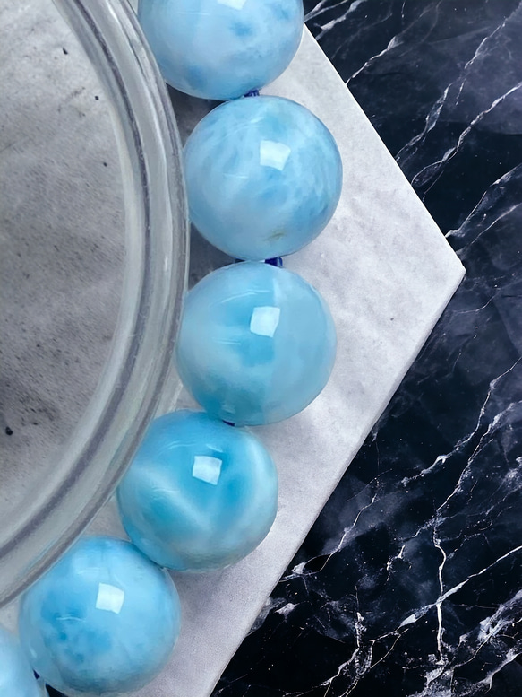 最後優惠價格/優質 Larimar [Zprv] 愛與和平治癒 10 毫米 多明尼加共和國製造 第6張的照片