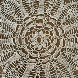 ◉【母が作った】手編みレースのナチュラルカラードイリー／テーブルクロス　ナチュラルカラー　レトロ　クラシック 3枚目の画像
