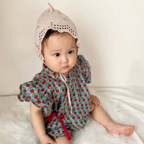 甚平 女の子 花柄 キッズ サイズ110（小さめ） 振り分け 