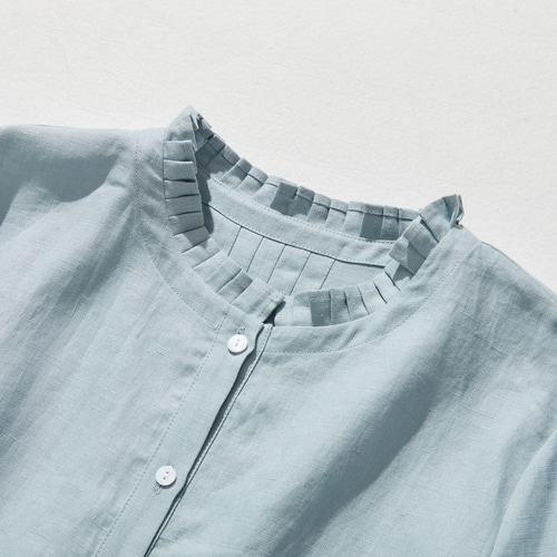 美品 プランテーション フレンチ袖リネンブラウス 製品染め イッセイミヤケ PLEATS PLEASE ISSEY MIYAKE - PLEATS PLEASE ISSEY MIYAKE